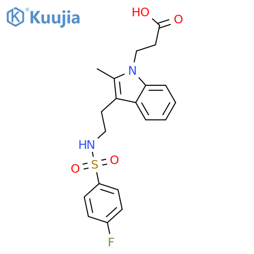 1H-Indole-1-propanoic acid, 3-[2-[[(4-fluorophenyl)sulfonyl]amino]ethyl]-2-methyl- structure