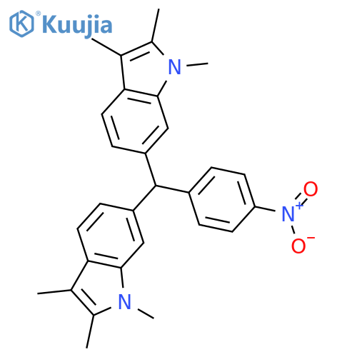 1H-Indole, 6,6'-[(4-nitrophenyl)methylene]bis[1,2,3-trimethyl- structure