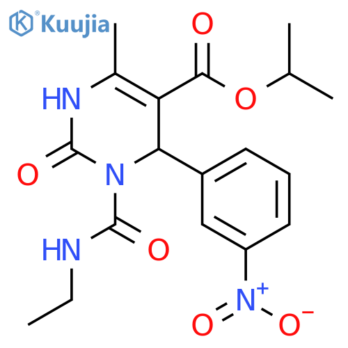 5-Pyrimidinecarboxylic acid,1-[(ethylamino)carbonyl]-1,2,3,6-tetrahydro-4-methyl-6-(3-nitrophenyl)-2-oxo-, 1-methylethyl ester structure