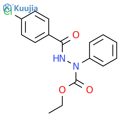 HYDRAZINECARBOXYLIC ACID, 2-(4-CHLOROBENZOYL)-1-PHENYL-, ETHYL ESTER structure