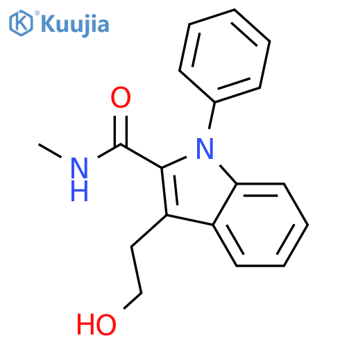 1H-Indole-2-carboxamide, 3-(2-hydroxyethyl)-N-methyl-1-phenyl- structure