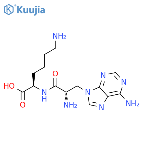 D-Lysine, N2-[3-(6-amino-9H-purin-9-yl)-L-alanyl]- structure