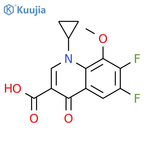 1-Cyclopropyl-6,7-difluoro-8-methoxy-4-oxo-1,4-dihydroquinoline-3-carboxylic acid structure