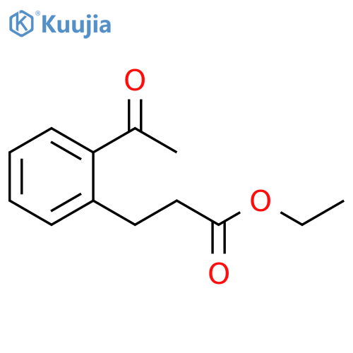 Benzenepropanoic acid, 2-acetyl-, ethyl ester structure