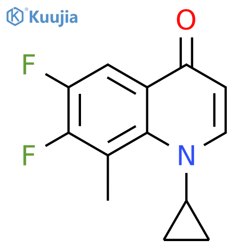 3-Quinolinecarboxylicacid, 1-cyclopropyl-6,7-difluoro-1,4-dihydro-8-methyl-4-oxo-, ethyl ester structure