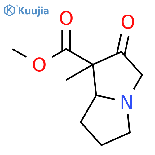 1H-Pyrrolizine-1-carboxylic acid, hexahydro-1-methyl-2-oxo-, methyl ester structure
