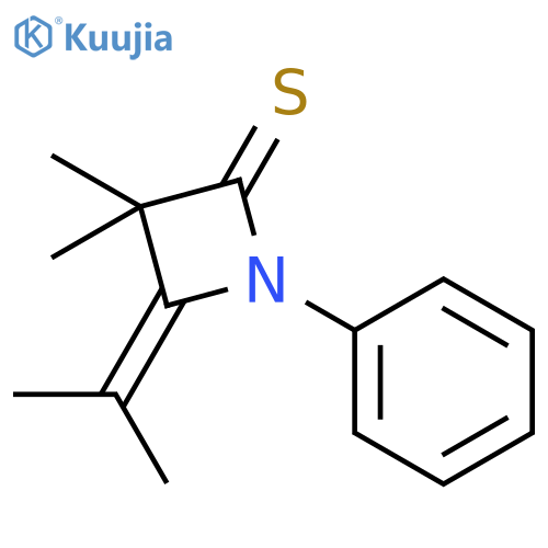 2-Azetidinethione, 3,3-dimethyl-4-(1-methylethylidene)-1-phenyl- structure