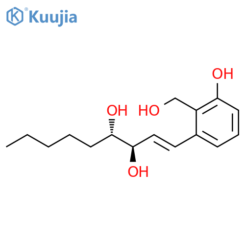 1-Nonene-3,4-diol,1-[3-hydroxy-2-(hydroxymethyl)phenyl]-, (1E,3R,4S)- structure