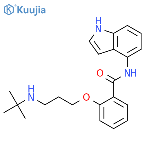 Benzamide, 2-[3-[(1,1-dimethylethyl)amino]propoxy]-N-1H-indol-4-yl- structure