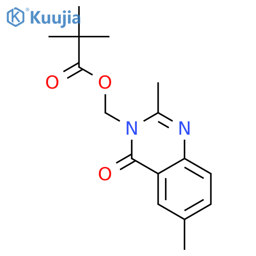 Propanoic acid, 2,2-dimethyl-, (2,6-dimethyl-4-oxo-3(4H)-quinazolinyl)methyl ester structure