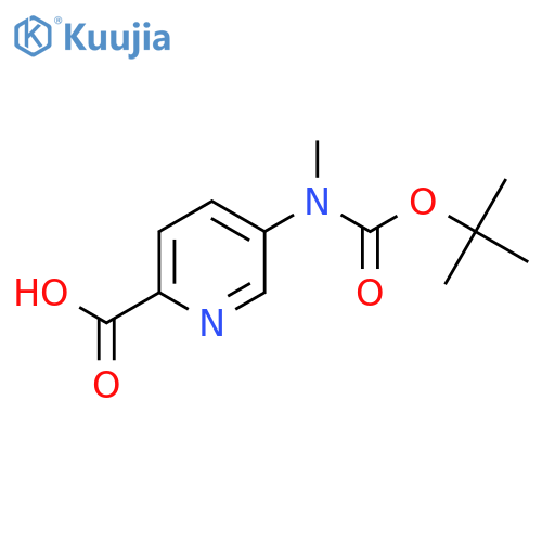 5-(N-tert-butoxycarbonyl-N-methylamino)picolinic acid structure