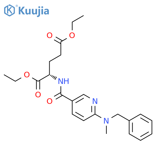 L-Glutamic acid, N-[[6-[methyl(phenylmethyl)amino]-3-pyridinyl]carbonyl]-, diethyl ester structure