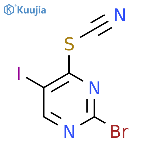Thiocyanic acid, 2-bromo-5-iodo-4-pyrimidinyl ester structure