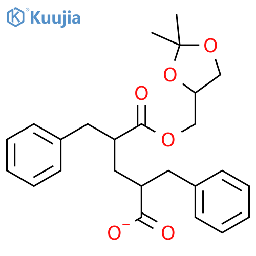 Pentanedioic acid, 2,4-bis(phenylmethyl)-, mono[(2,2-dimethyl-1,3-dioxolan-4-yl)methyl] ester structure