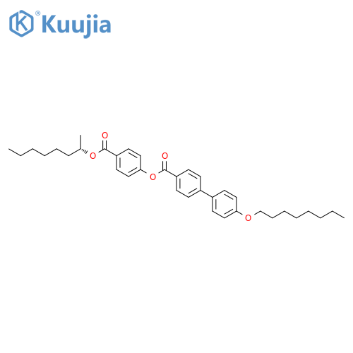 [1,1'-Biphenyl]-4-carboxylicacid, 4'-(octyloxy)-, 4-[[[(1S)-1-methylheptyl]oxy]carbonyl]phenyl ester structure