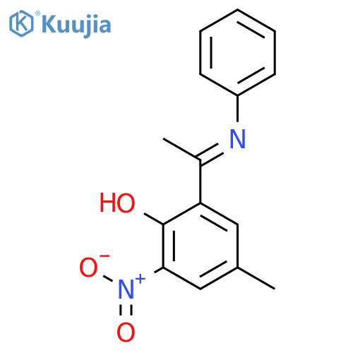 6-(1-anilinoethylidene)-4-methyl-2-nitrocyclohexa-2,4-dien-1-one structure