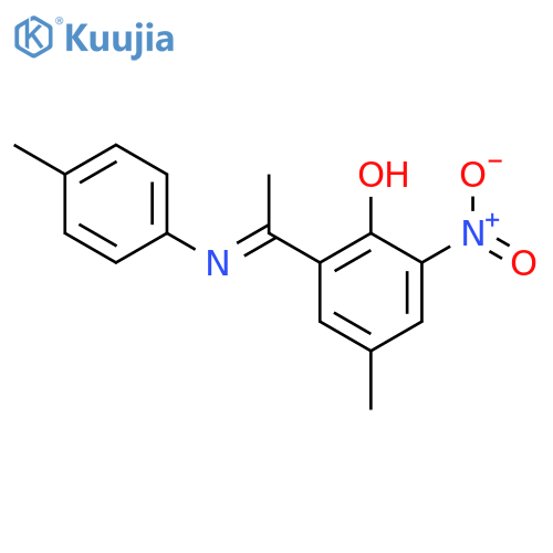 PHENOL, 4-METHYL-2-[1-[(4-METHYLPHENYL)IMINO]ETHYL]-6-NITRO- structure