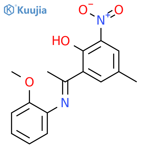 Phenol, 2-[1-[(2-methoxyphenyl)imino]ethyl]-4-methyl-6-nitro- structure