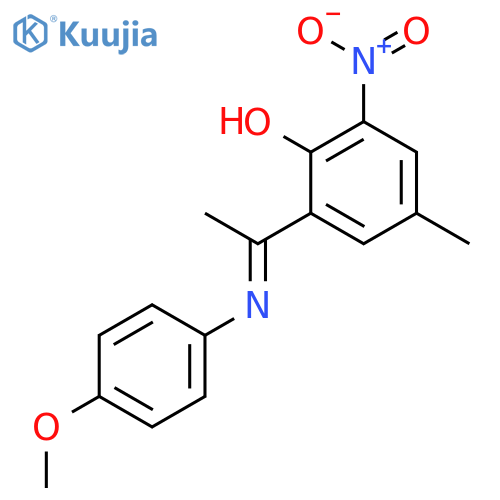 Phenol, 2-[1-[(4-methoxyphenyl)imino]ethyl]-4-methyl-6-nitro- structure