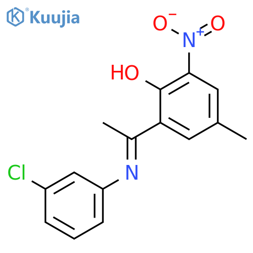 Phenol, 2-[1-[(3-chlorophenyl)imino]ethyl]-4-methyl-6-nitro- structure