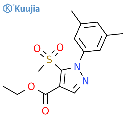 1H-Pyrazole-4-carboxylic acid, 1-(3,5-dimethylphenyl)-5-(methylsulfonyl)-, ethyl ester structure