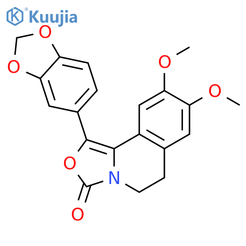 3H-Oxazolo[4,3-a]isoquinolin-3-one,1-(1,3-benzodioxol-5-yl)-5,6-dihydro-8,9-dimethoxy- structure