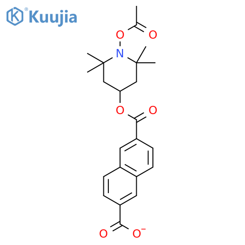2,6-Naphthalenedicarboxylic acid, mono[1-(acetyloxy)-2,2,6,6-tetramethyl-4-piperidinyl] ester structure