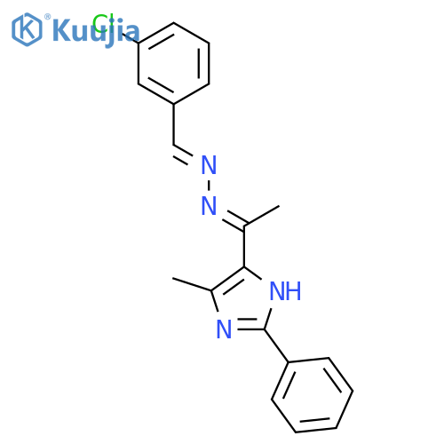 Benzaldehyde, 3-chloro-, [1-(5-methyl-2-phenyl-1H-imidazol-4-yl)ethylidene]hydrazone structure
