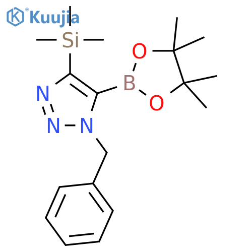 1-Benzyl-5-(4,4,5,5-tetramethyl-1,3,2-dioxaborolan-2-yl)-4-(trimethylsilyl)-1H-1,2,3-triazole structure