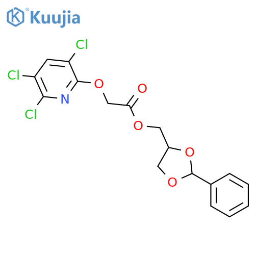 Acetic acid, [(3,5,6-trichloro-2-pyridinyl)oxy]-, (2-phenyl-1,3-dioxolan-4-yl)methyl ester structure