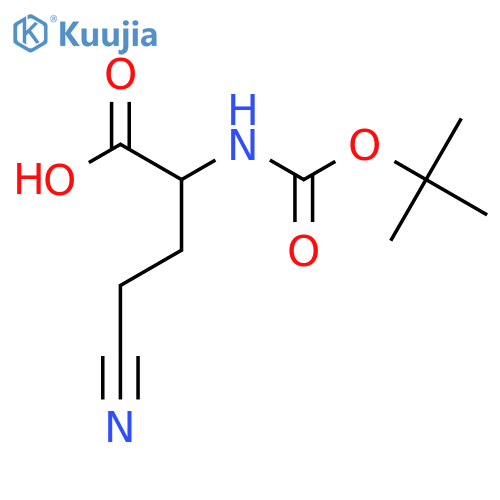 2-{(tert-butoxy)carbonylamino}-4-cyanobutanoic acid structure