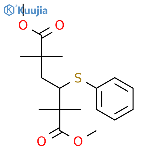 Hexanedioic acid, 2,2,5,5-tetramethyl-3-(phenylthio)-, dimethyl ester structure