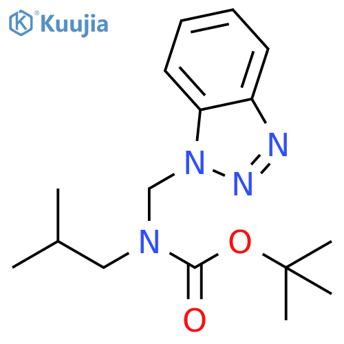 tert-Butyl N-(1H-1,2,3-benzotriazol-1-ylmethyl)-N-(2-methylpropyl)carbamate structure