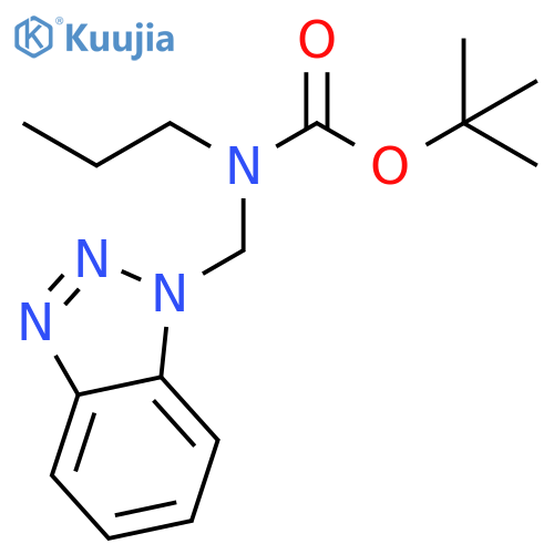 tert-Butyl N-(1H-1,2,3-benzotriazol-1-ylmethyl)-N-propylcarbamate structure