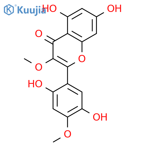 4H-1-Benzopyran-4-one, 2-(2,5-dihydroxy-4-methoxyphenyl)-5,7-dihydroxy-3-methoxy- structure