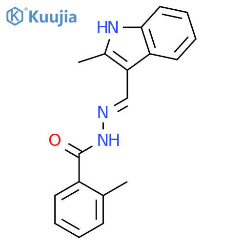 Benzoic acid, 2-methyl-, [(2-methyl-1H-indol-3-yl)methylene]hydrazide structure