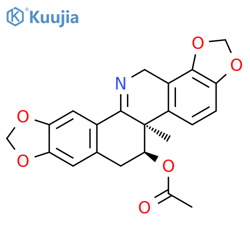 1,3-Dioxolo[4,5-i][1,3]dioxolo[4,5]benzo[1,2-c]phenanthridin-6-ol,5b,6,7,14-tetrahydro-5b-methyl-, 6-acetate, (5bR,6S)- structure
