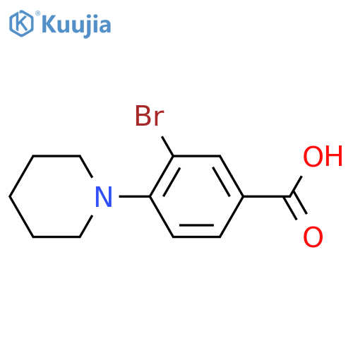 3-Bromo-4-(piperidin-1-yl)benzoic acid structure