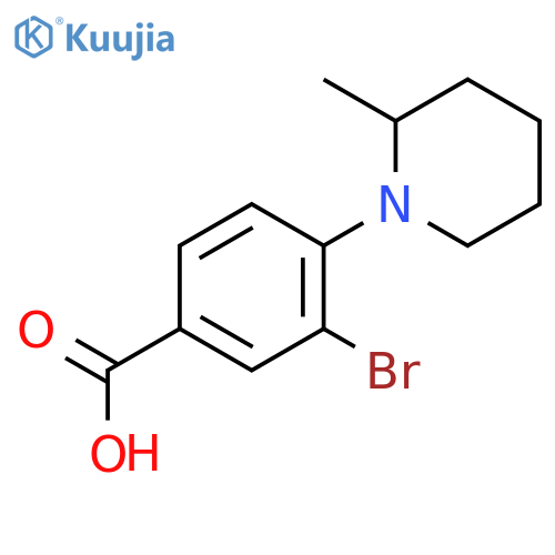 3-Bromo-4-(2-methylpiperidin-1-yl)benzoic acid structure