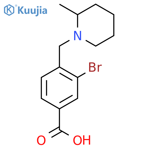 3-Bromo-4-((2-methylpiperidin-1-yl)methyl)benzoic acid structure