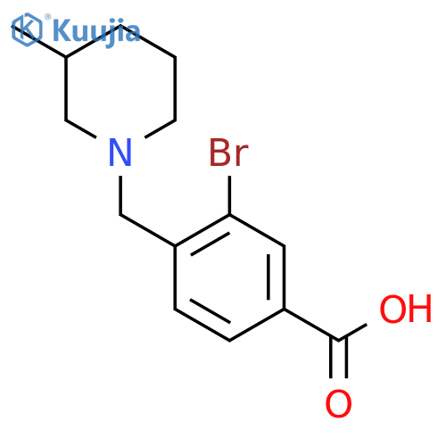3-Bromo-4-((3-methylpiperidin-1-yl)methyl)benzoic acid structure