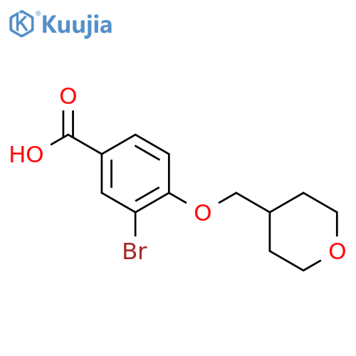3-Bromo-4-((tetrahydro-2H-pyran-4-yl)methoxy)benzoic acid structure