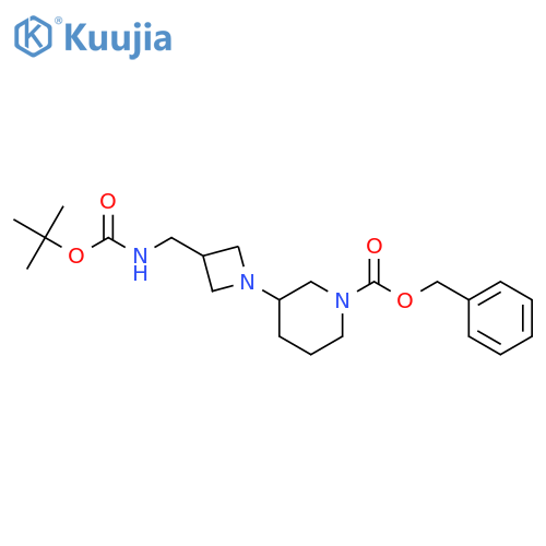 Benzyl 3-(3-(((tert-butoxycarbonyl)amino)methyl)azetidin-1-yl)piperidine-1-carboxylate structure