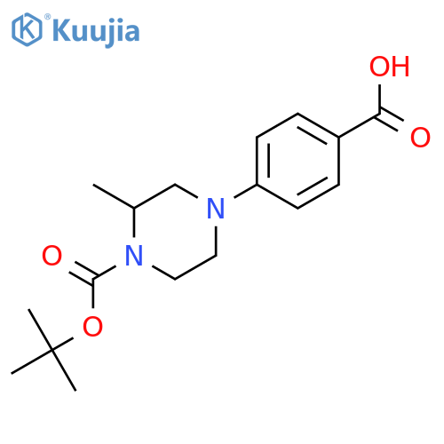 4-{4-(tert-butoxy)carbonyl-3-methylpiperazin-1-yl}benzoic acid structure