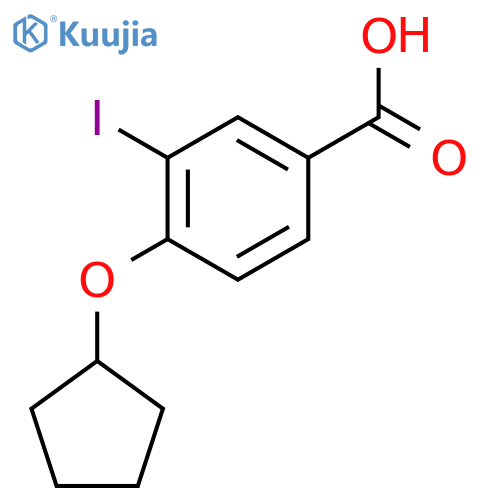 4-(Cyclopentyloxy)-3-iodobenzoic acid structure