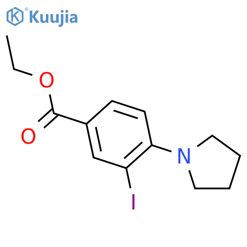 Ethyl 3-iodo-4-(pyrrolidin-1-yl)benzoate structure