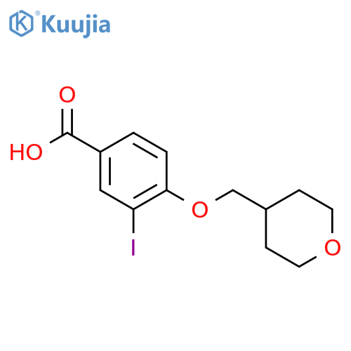 3-Iodo-4-((tetrahydro-2H-pyran-4-yl)methoxy)benzoic acid structure
