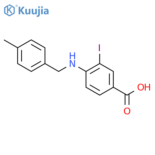 3-Iodo-4-((4-methylbenzyl)amino)benzoic acid structure