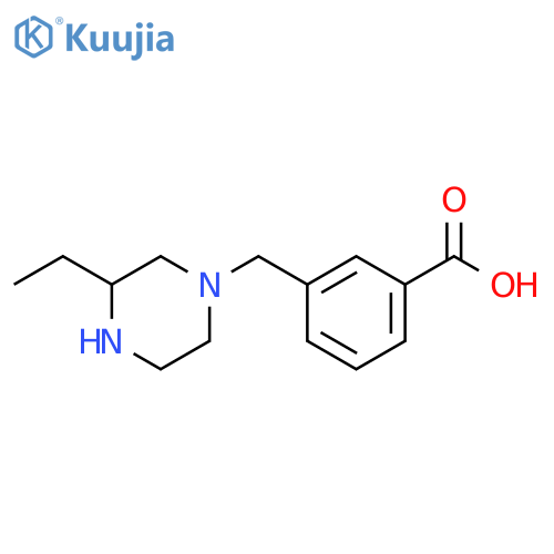 1-(3-Carboxyphenyl methyl)-3-ethyl-piperazine structure