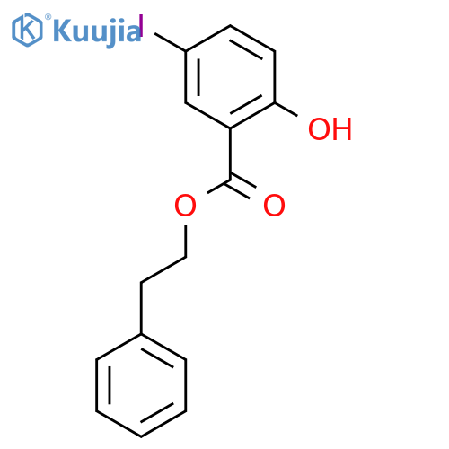 Phenethyl 2-hydroxy-5-iodobenzoate structure